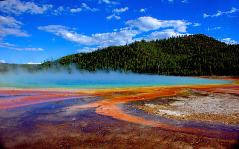 yellowstone, largest, park, third, united, hot, grand, world, 4K, states, national, spring, prismatic