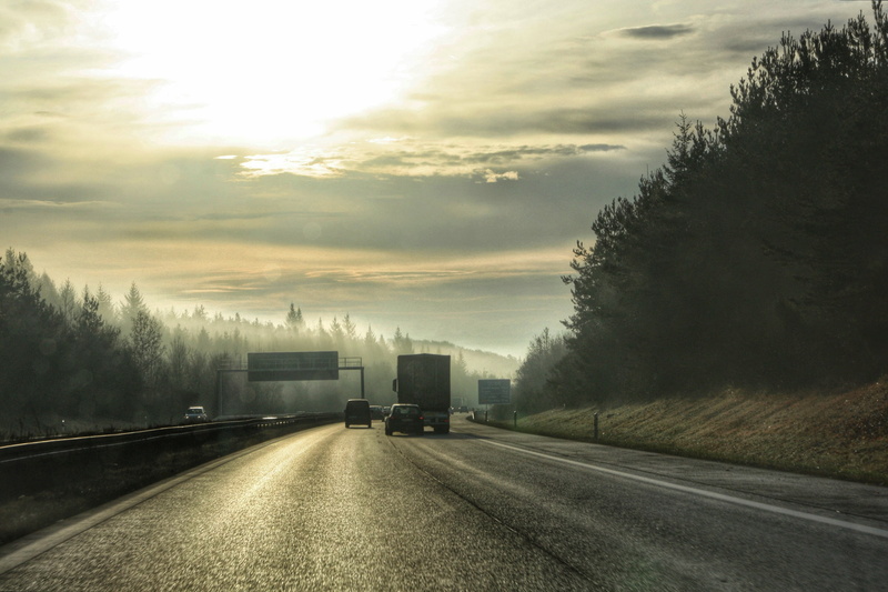 4K, street  road, on road, driving, cargo Container, photo, cars, fog, mode of Transport, autobahn  a5, way, multiple Lane Highway, fahren, traffic, ccbysa