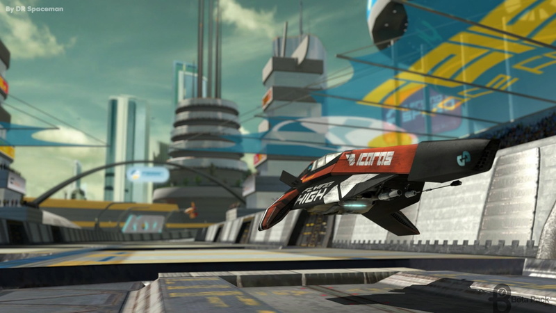 application, science fiction, game, Wipeout HD, glass - material, sky, racing, video games, public transportation, no people, skyscraper, built structure