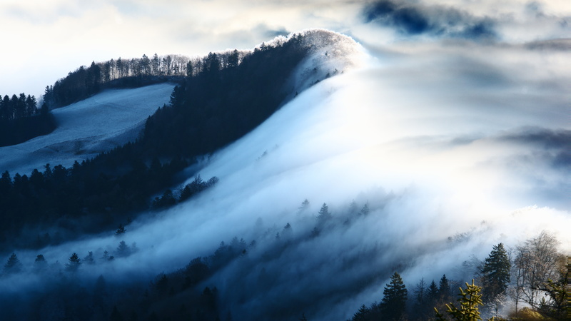 k, Foggy, Mountains, 8K