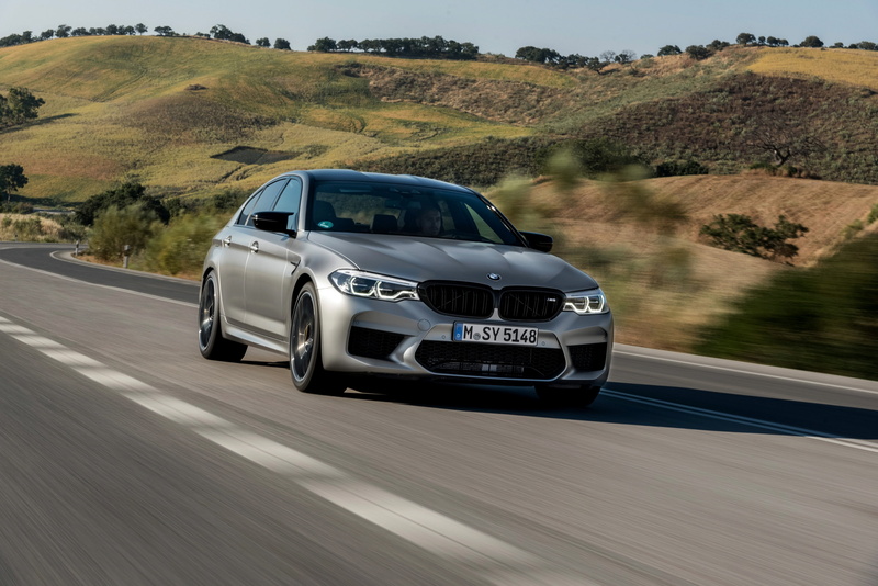 grey, BMW, hills, M5, vegetation, 4K, sedan, 4x4, 2018, V8, four-door, speed, M5 Competition, road, F90