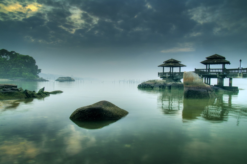 sand, architecture, sunset, reflection, rock - Object, day, cloud - Sky, lagoon, twilight, landscape, asia, tranquil Scene, no People, summer, thailand