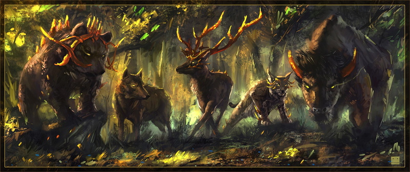 group of animals, livestock, bears, day, herbivorous, animals in the wild, forest, plant, animal, transfer print, hunter, nature, domestic animals, animal wildlife
