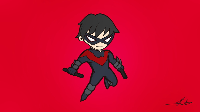 1080P, cartoon/comic, nighthawk, batman, hd, red, dc