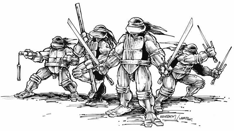 mutant, cartoon/comic, white, turtles, ninja, bw, hd, tmnt, 1080P, teenage