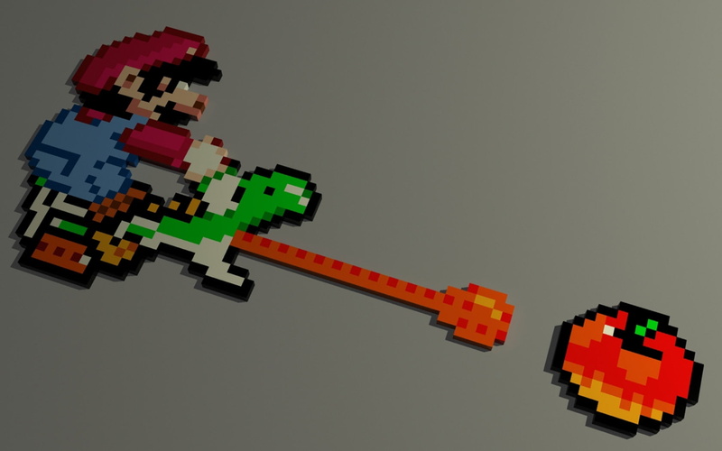 x, yoshi, mario, art, video, pixelart, super, blocks, games, Video Games, nintendo, 720P, hd, retro