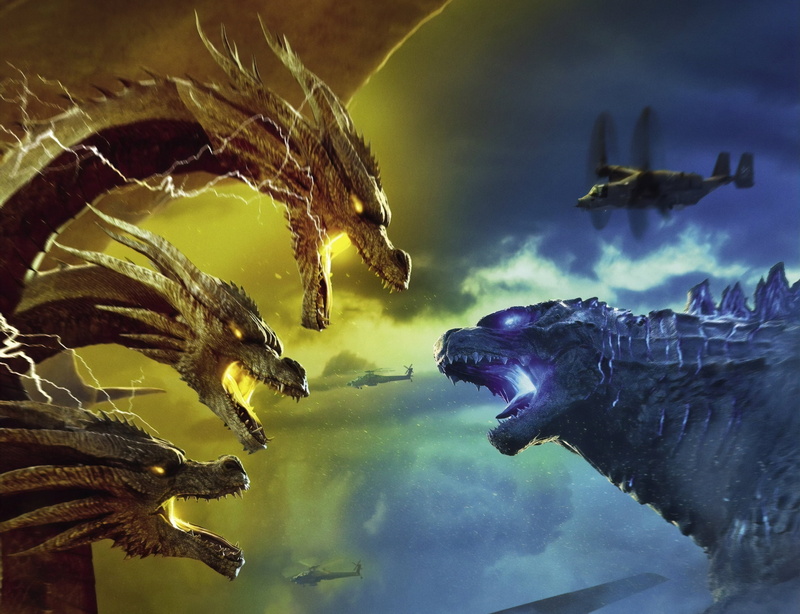 Movie, Godzilla, King Ghidorah, 2K, Godzilla: King of the Monsters