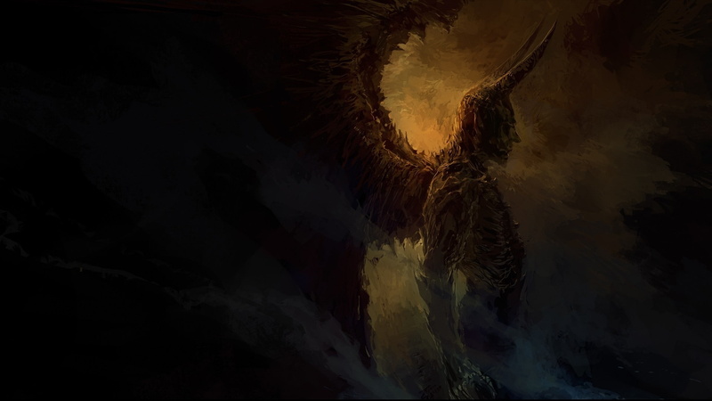 wings, demon, creature, digital art, Devil, dark, 1080P, drawing