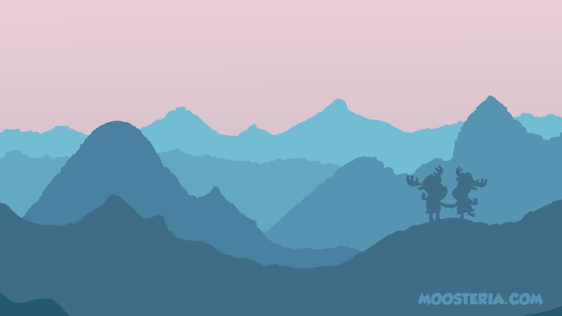 mountains, moose, sunset, landscape, heart, mountain range, tranquility, clear sky, non-urban scene, mountain, tranquil scene, sky, real people, nature