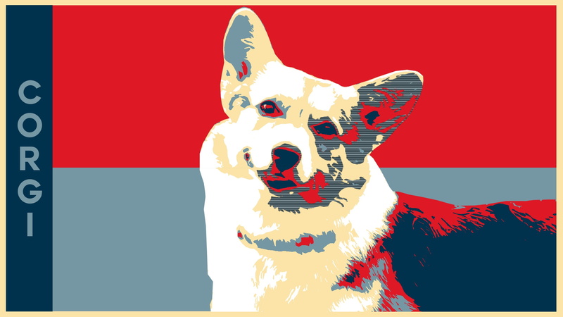 mammal, artwork, nature, 2K, auto post production filter, celebration, white, domestic animals, no people, figurine, dog, Corgi, animal wildlife, transfer print