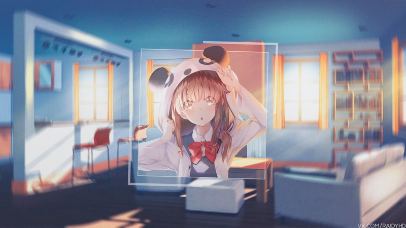 anime girls, anime, picture-in-picture, 4K, Azusagawa Kaede