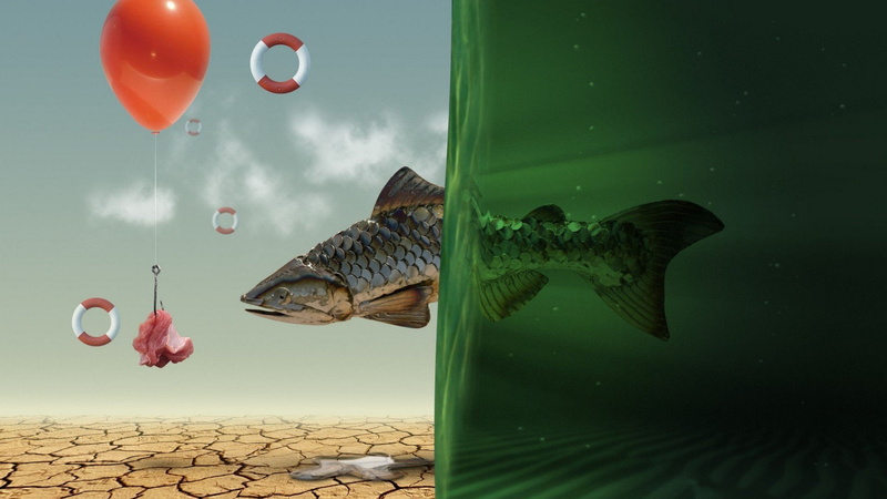 balloons, Photoshop, 2K, Spec Art, fish, water