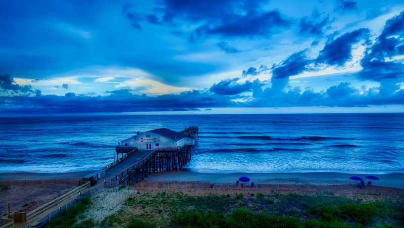 outdoors, sunset, north carolina, tourism, hdr, cloud - sky, land, ocean, 4K, scenics - nature, water, scenic, kitty hawk, idyllic, beach, seascape, blue