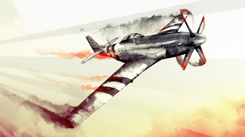 1080P, Ford Mustang, World War II, War Thunder, jet fighter, North American P-51 Mustang, watercolor, aircraft