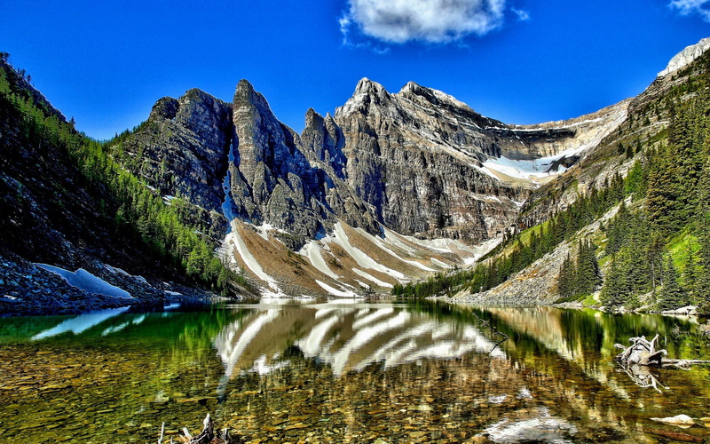 tranquility, beauty in nature, formation, Canada, non-urban scene, idyllic, environment, scenics - nature, cold temperature, nature, winter, Lake Agnes