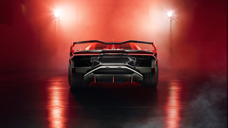 2018, supercar, rear view, Lamborghini, SC18, 4K
