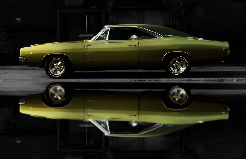 car, auto, green, 1968, Dodge, Charger, 4K, machine