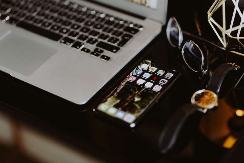 no people, portable information device, tech, frame, macbook, connection, laptop, table, computer, close-up, wireless technology, gold, communication, screen
