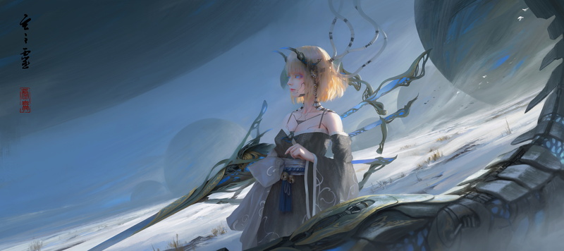 anime girls, anime, 8K, void_0, cyborg