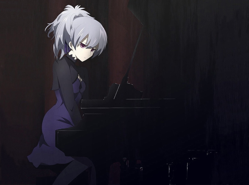 hairstyle, skill, anime, dark, adult, musical instrument, anime girls, young women, musical equipment, standing, indoors, music, 720P, Yin, clothing, performance