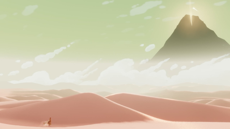 architecture, video games, sunlight, bright, spirituality, mountain peak, building, landscape, lens flare, The Journey, idyllic, no people, sunbeam, tranquility