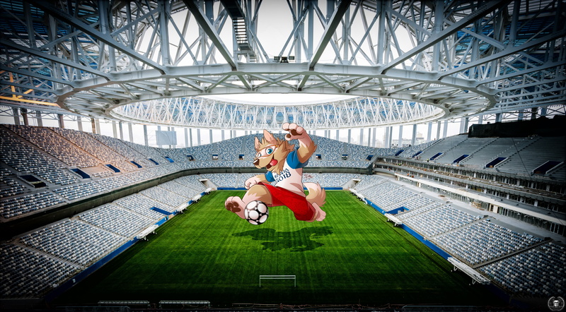 Russia, Lawn, 5K, The world Cup in Russia, World Cup 2018, The world Cup 2018, FIFA World Cup 2018, The ball, Stadium, Talisman, Nizhniy Novgorod, Zabijaka