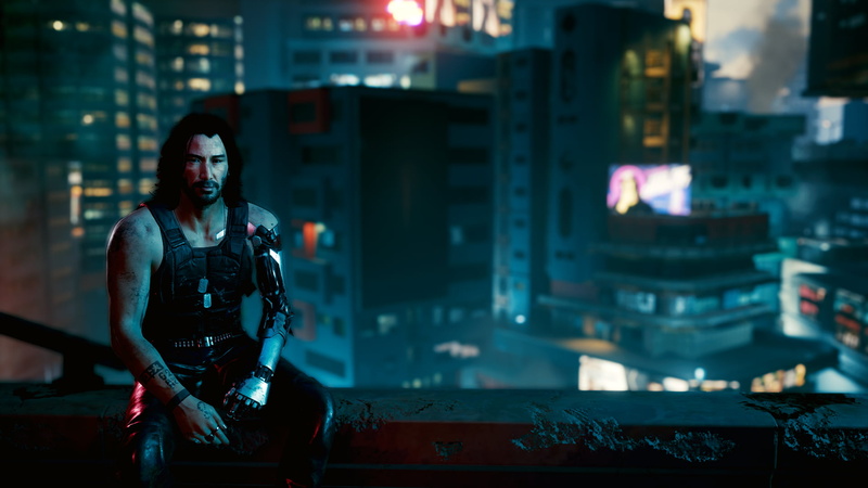 Keanu Reeves, screen shot, Cyberpunk 2077, 1080P, night, Johnny Silverhand