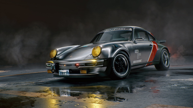 Jakub Przybolewski, car, Porsche 911, Johnny Silverhand, Porsche, video game art, futuristic, 2K, Cyberpunk 2077, cyberpunk, video games