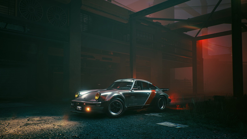 Johnny Silverhand, Porsche 911, car, Jakub Przybolewski, Cyberpunk 2077, futuristic, video games, Porsche, 2K, cyberpunk, video game art