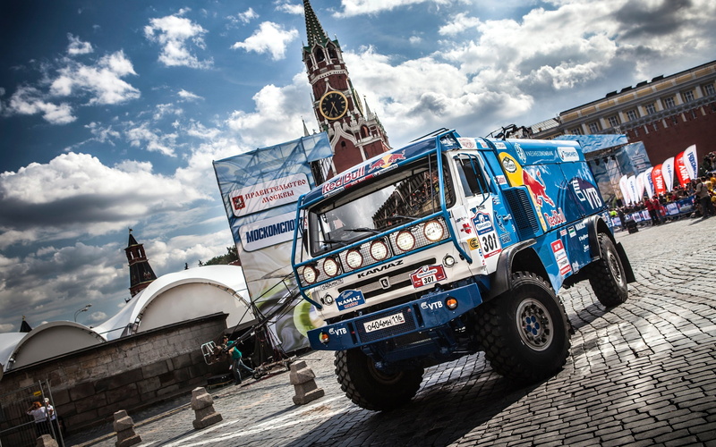 Sky, Kamaz, Dakar, Clouds, Moscow, bull, red, Rally, Truck, 2K