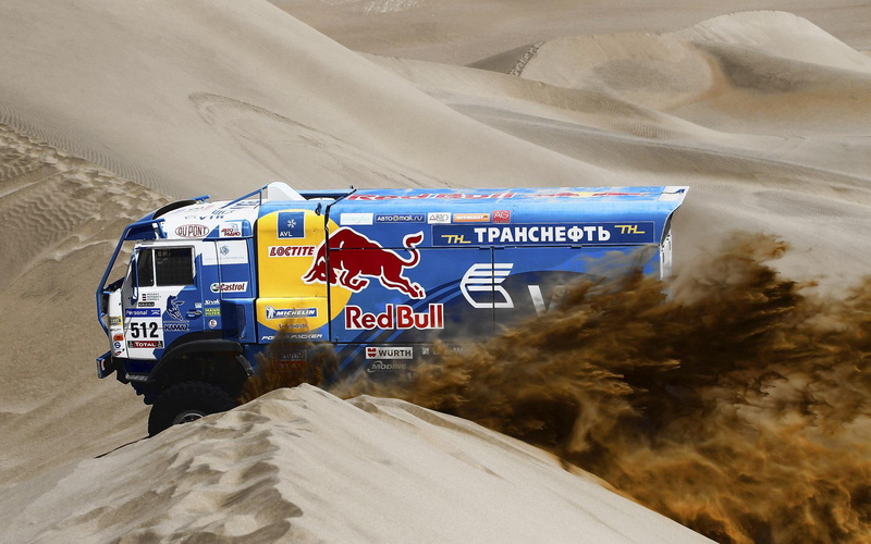 1080P, black, dakar, blue, the dakar rally, cars, truck, rally, 1920x1200, kamaz, toy, redbull