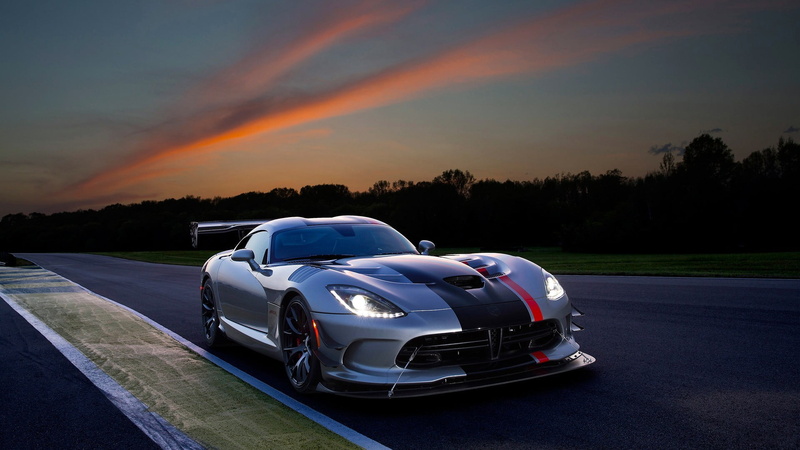 outdoors, 1080P, tree, dusk, nature, Dodge Viper ACR, silver, plant, street, sport, sky, motor vehicle, no people, luxury, transportation, land vehicle