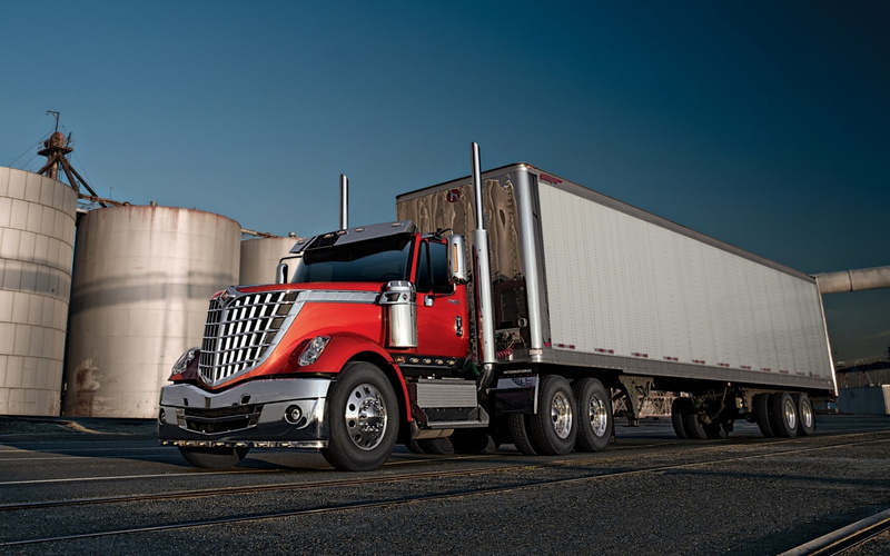 track, the sky, LoneStar, tractor, silver, red, truck, the front, cargo, 1080P, International, Trak