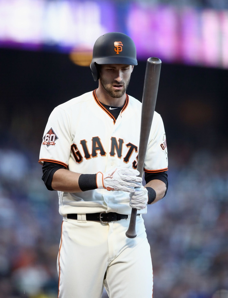 baseball bat, baseball player, ATandT Park, one person, front view, young men, athlete, portrait, men, San Francisco Giants, 1080P, Steven Duggar, three quarter length