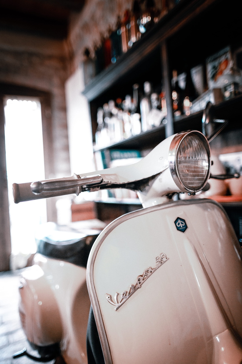 piaggio, text, vespa, vintage car, italy, land vehicle, transportation, mode of transportation, day, stationary, interior, close-up, retro styled, metal