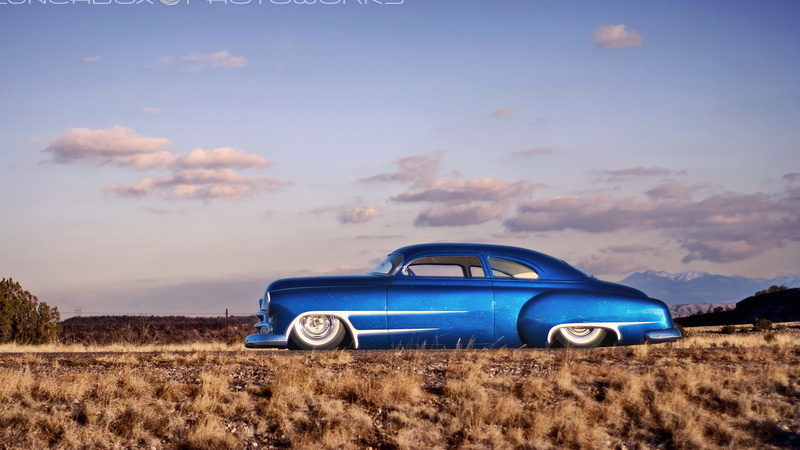 Chevy, 1080P, Chevrolet, blue cars, desert, Hot Rod, car