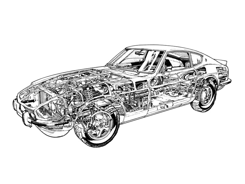 interior, 240z, classic, hs30, cutaway, datsun, 1080P, 1969aei74, engine