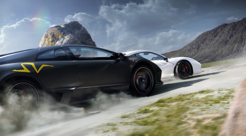 mountain, motion, outdoors, journey, day, road trip, road, motor vehicle, on the move, Lamborghini Murcielago LP 670-4 Super Veloce, speed, white cars