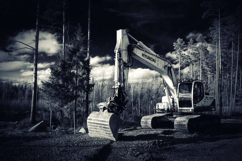 the device, forest, industrial equipment, construction machinery, earth Mover, built structure, outdoors, construction machine, plant, construction site