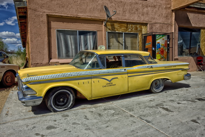 arizona, old-timer, 1080P, yellow taxi, street, gray, vintage, ford, day, yellow cab, stationary, mode of transportation, motor vehicle, built structure