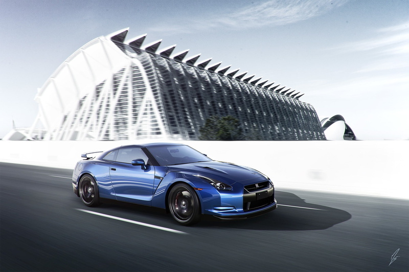 GT-R, road, s, r, blue, gt, car, Best s, Nissan, sport, front, 1080P