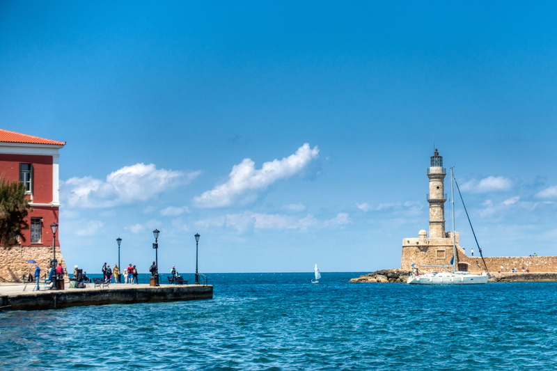 port, building exterior, crete, blue, outdoors, sea, belief, religion, nature, water, nautical vessel, waterfront, 4K, day, tower, travel, building, architecture
