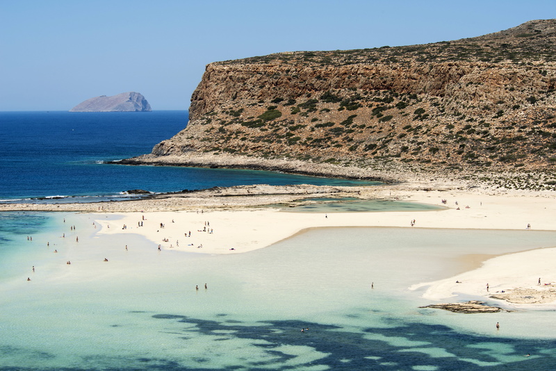 greece, sand, outdoors, beach, 5K, non-urban scene, mediterranean, land, balos beach, mountain, water, tranquility, sky, beauty in nature, sea, chania