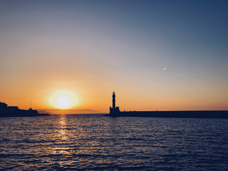 guidance, waterfront, akti tompazi 12-30, sea, no people, mountains, reflection, beauty in nature, built structure, water, tower, outdoors, orange color