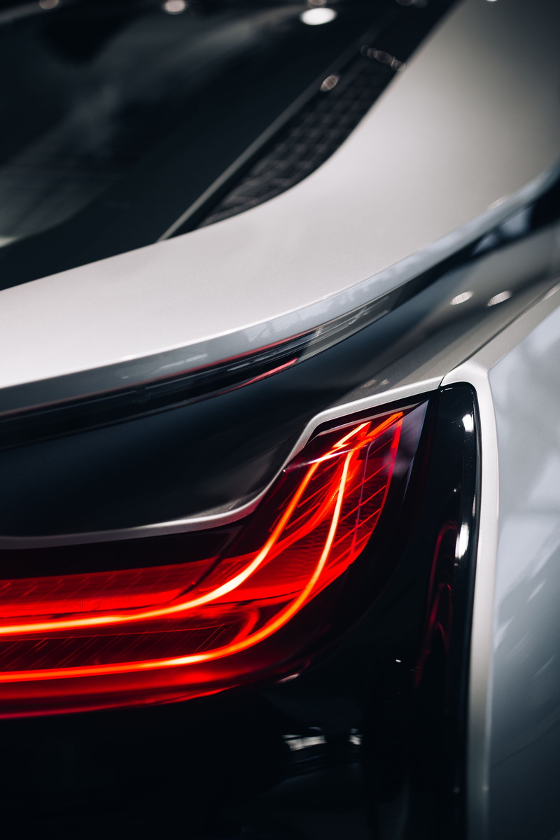 mode of Transport, hybrid, Silver, glass - material, no people, sports car, auto, tail light, illuminated, technology, eco, vehicle light, transportation