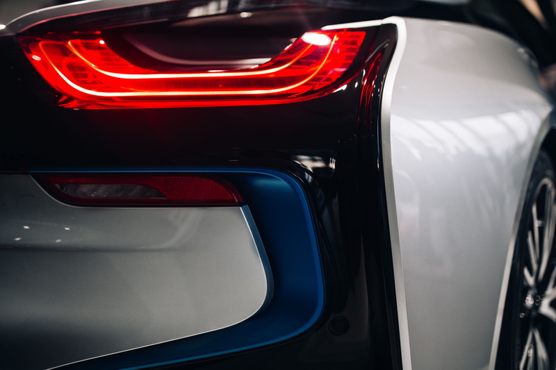 glass - material, chrome, vehicle part, lighting equipment, mode of transportation, abstract, car, 5K, night, close-up, motor vehicle, tail light, vehicle light