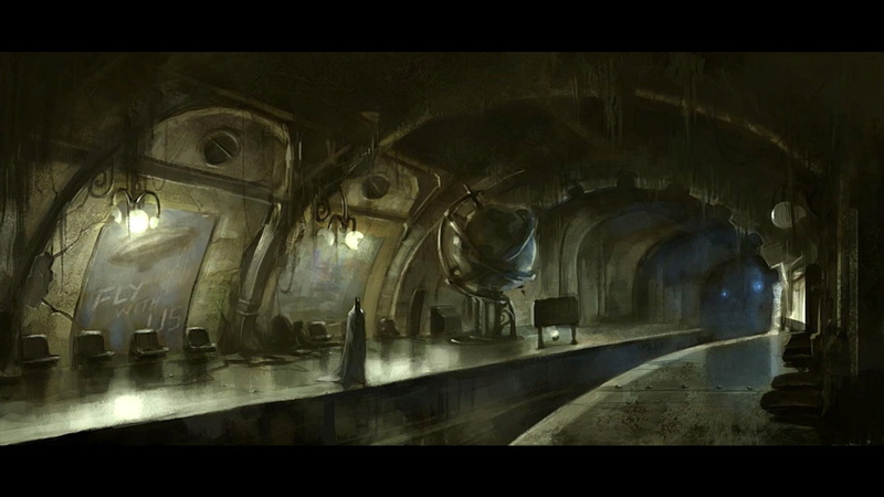 batman, hd, tunnel, 1080P, drawing, subway, cartoon/comic