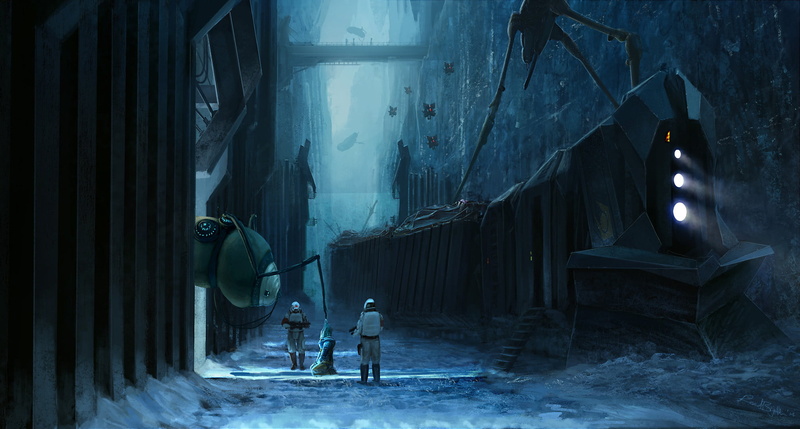 Alyx Vance, Jeffrey Read, train, science fiction, science, Half-Life, digital art, 1080P, aliens, Aperture Laboratories, lightspeed, alien attack, aurorae