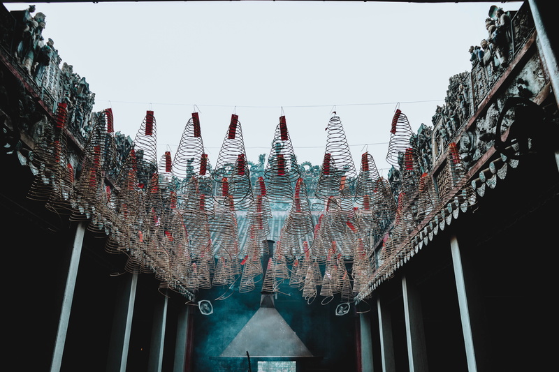 architecture, building, hanging, pagoda, life, decoration, sky, photography, no people, 5K, built structure, in a row, outdoors, people, transfer print
