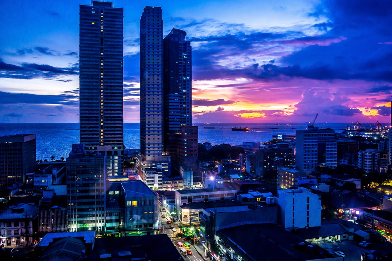 development, financial district, night, sea, 5K, nightlife, big city, skyscraper, dusk, manila, sky, tall - high, building, rise, city life, night life